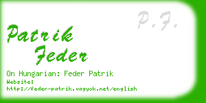 patrik feder business card